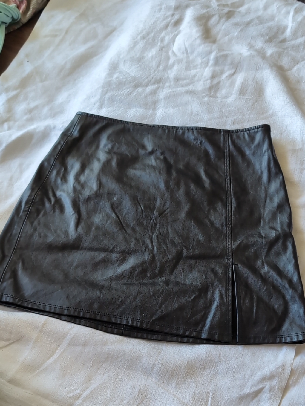 Classic Black Faux Leather Mini Skirt